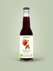 Nordic Duo 330 ml ekologiškų aronijų ir obuolių sulčių butelis – Sage Green