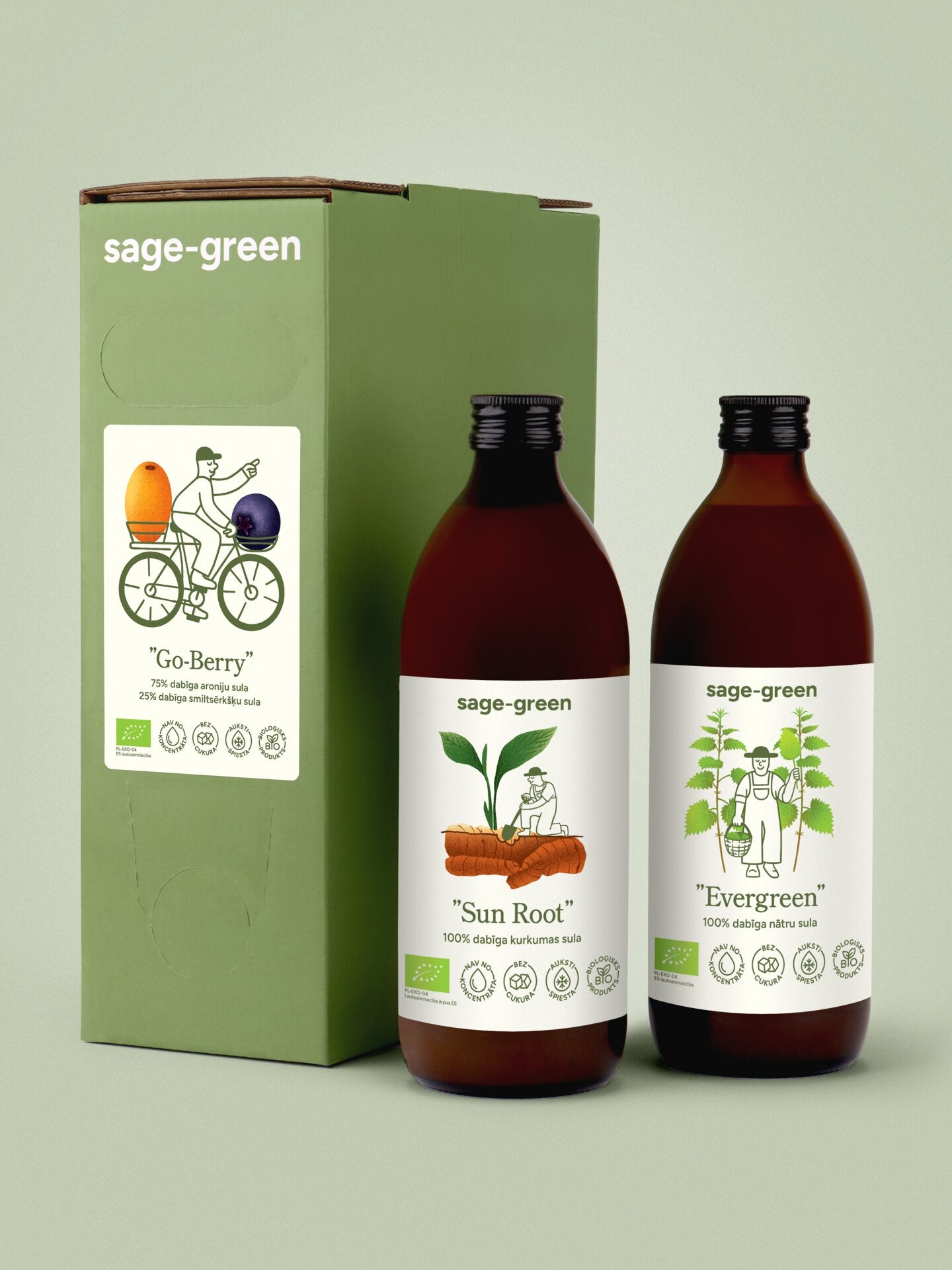 Komplekts Elpo brīvi – 3 L aroniju-smiltsērkšķu sula, 500 ml kurkumas sula un 500 ml nātru sula no augstvērtīgām bioloģiskām sastāvdaļām