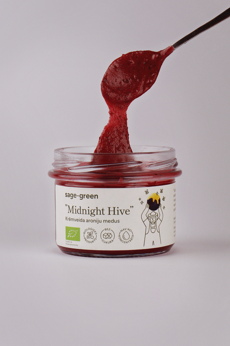 Midnight Hive – ekologiškas kreminis medus su aronijomis 220 g